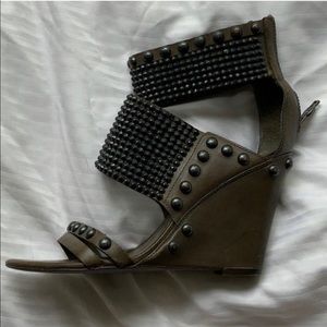 Ash “Joyce” Studded Wedge Sandals